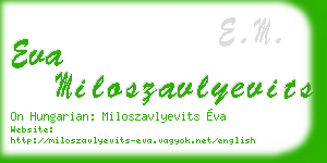 eva miloszavlyevits business card