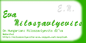 eva miloszavlyevits business card